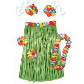 Custom Complete Adult Hula Outfit, 32" L x 36" W