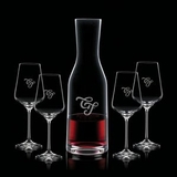 Custom Caldmore Carafe & 4 Wine
