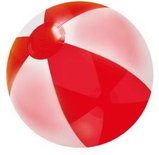 Blank Inflatable Opaque White & Translucent Red Beach Ball (16