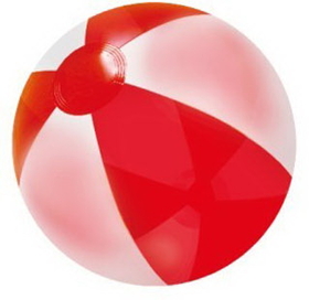 Custom Inflatable Opaque White & Translucent Red Beach Ball (16")
