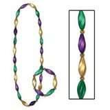 Custom Mardi Gras Satin Swirl Beads/ Bracelet Set