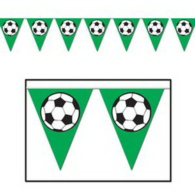 Custom Soccer Ball Pennant Banner, 10" L x 12' W