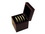 Custom Wood Boxed 4 Metal & Leather Coaster Set, 4.25" L X 4.25" W X 4.50" H, Price/piece