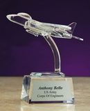 Custom Optical Crystal 747 Jet Airplane Award (3.5"x4")
