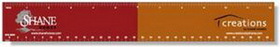 Custom .020 White Plastic Ruler 1.75"x12.25" Rectangle / Square Corner, Spot Color