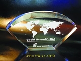 Custom Beveled Shell optical crystal award trophy., 4