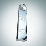 Custom Globe Tower Optical Crystal Award (Medium), 10