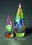 Custom Rainbow Cusp optical crystal award trophy., 5" L x 1.5625" Diameter, Price/piece