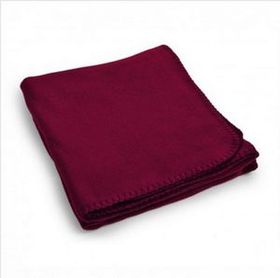 Blank Promo Fleece Throw Blanket - Burgundy, 50" L X 60" W