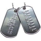Custom Amcraft - Embossed Stainless Steel or Aluminum Military Dog Tag with Rolled Edge, 2