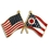 Blank Ohio & Usa Crossed Flag Pin, 1 1/8" W, Price/piece