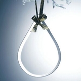 Custom Beveled Jade Glass Ornament - Tear Drop (Screened), 3.75