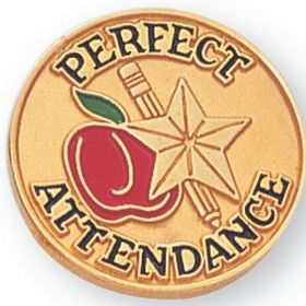 Blank Scholastic Award Pin (Perfect Attendance), 3/4" Diameter