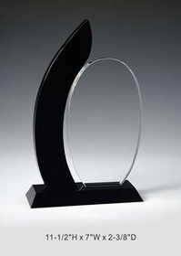 Custom Merit Optical Crystal Award Trophy., 11.5" L x 7" W x 2.375" H