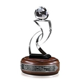 Custom Small Optic Globe I Crystal Award, 5 1/2