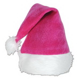 Custom Pink Velvet Santa Hat w/ Plush Trim