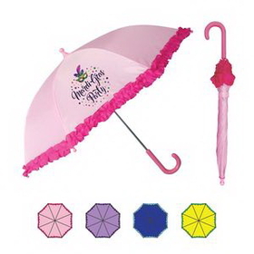 Custom Kid's Manual Open Umbrella with Ruffled Edge (34" Arc)