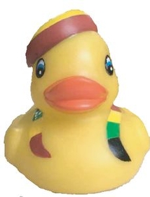 Custom Rubber Reggae Duck, 3 1/4" L x 3" W x 3" H