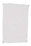 White Fringed Velour Fingertip Towel - Blank (11
