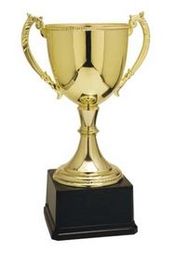 Custom Gold Plated Aluminum Cup Trophy w/ Plastic Base (6 3/4")