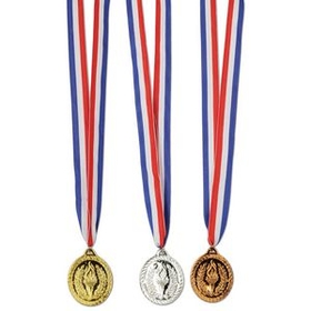 Blank Gold, Silver & Bronze Medals w/Ribbon, 32" L