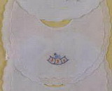 Baby Boutross White Linen Embroidered Bib With Number Blocks