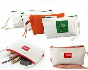 Custom Canvas Cosmetic Bag, 8 1/2" L x 1 1/2" W x 5 1/2" H