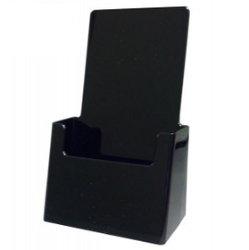 Custom Black Wall/ Counter Tri Fold Brochure Holder, 4 5/16" W X 7 01/4" H X 1 3/8" D