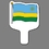 Custom Hand Held Fan W/ Full Color Flag Of Rwanda, 7 1/2" W x 11" H, Price/piece