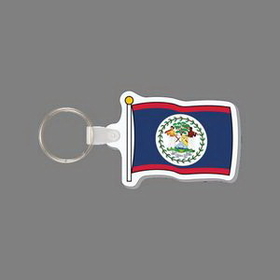 Key Ring & Full Color Punch Tag W/ Tab - Flag of Belize
