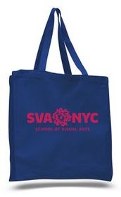 Custom 12 Oz. Colored Canvas Book Tote Bag w/ Full Gusset - 1 Color (14"x15"x4")