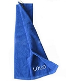Custom Cotton golf sports towel with a metal hook, 33 1/2