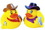 Custom Rubber Rodeo Duck, 3 1/2" L x 3 1/4" W x 3 1/2" H, Price/piece