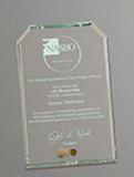 Custom Economy Jade Glass Clipped Corner Plaque (4