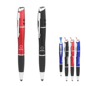 Custom Aero Stylus Pens with LED Light and Laser Pointer, 3" W x 5" L