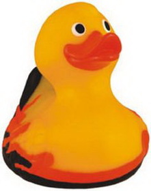 Custom Rubber Flame Duck, 3 7/8" L x 3 1/4" W x 4" H