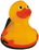 Custom Rubber Flame Duck, 3 7/8" L x 3 1/4" W x 4" H, Price/piece