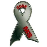 Custom Cure MS Ribbon Lapel Pin, 1