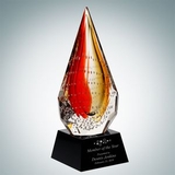 Custom Art Glass The Red Flare Award, 9 3/4