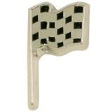 Custom Single Checkered Flag Lapel Pin, 3/4