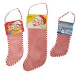 Blank 14" Empty Red Mesh Netted Christmas Stocking