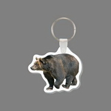 Custom Key Ring & Full Color Punch Tag W/ Tab - Brown Bear
