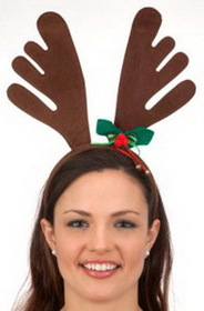 Blank Felt Reindeer Antlers w/ Holly Trim