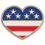 Custom Heart With Flag - Die Struck Patriotic Lapel Pin, Price/piece
