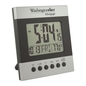 Custom Clock - Atomic LCD Wall or Desk Alarm Clock, 4.625" W x 5.25" H x 1" D