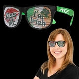 Custom Kiss Me I'M Irish Neon Green Billboard Sunglasses