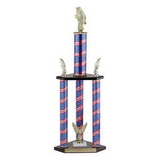 Custom Four-Column Stars & Stripes Trophy w/Eagle Trims (31 1/2