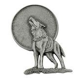 Custom Lone Wolf Howling At The Moon Lapel Pin, 2