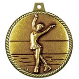 Custom Stock Medal w/ Rope Edge (Figure Skating Female) 2 1/4