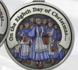 Custom Twelve Days Of Christmas 3D Gallery Print Full Size Ornament (Day 8 - Eight Maids-A-Milking), 2.25
